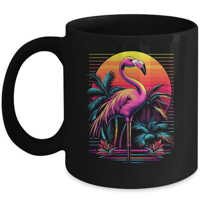 Pink Flamingo Beach Summer Vibes Tree Palm Tropical Summer Mug | siriusteestore