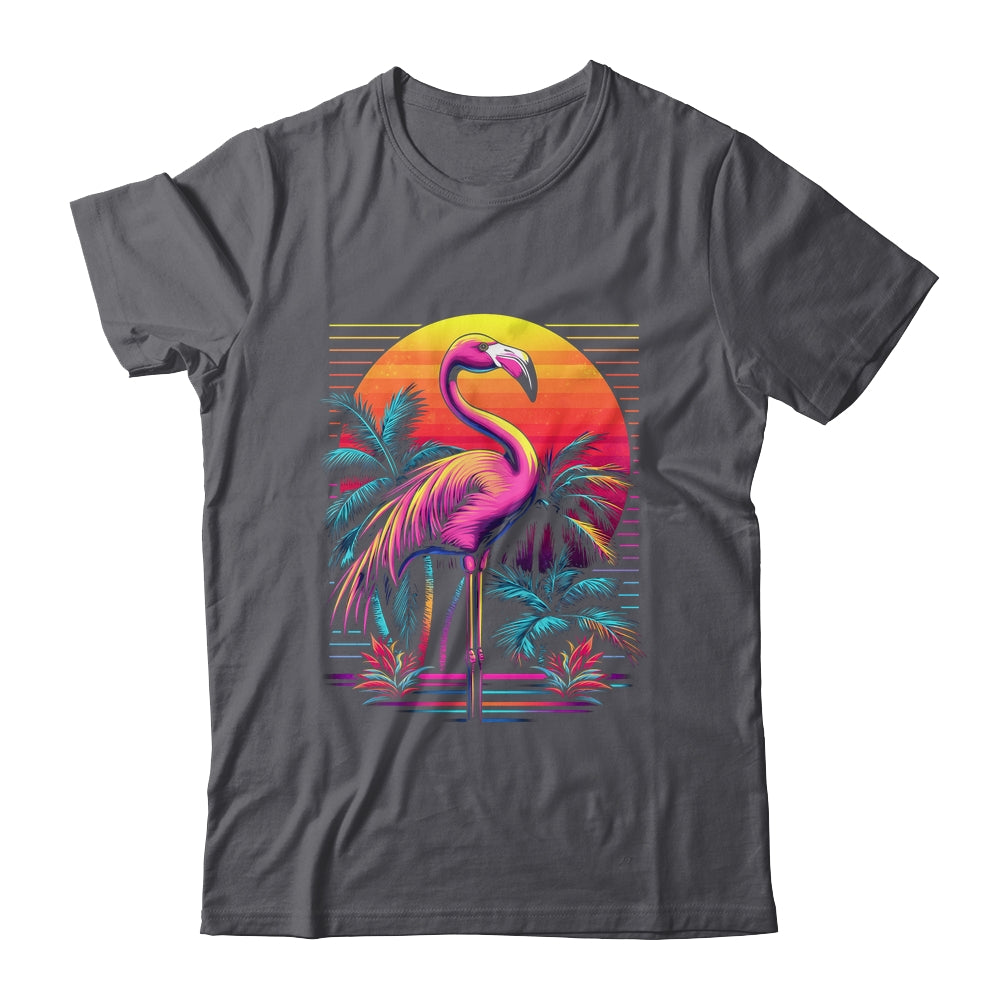 Pink Flamingo Beach Summer Vibes Tree Palm Tropical Summer Shirt & Tank Top | siriusteestore