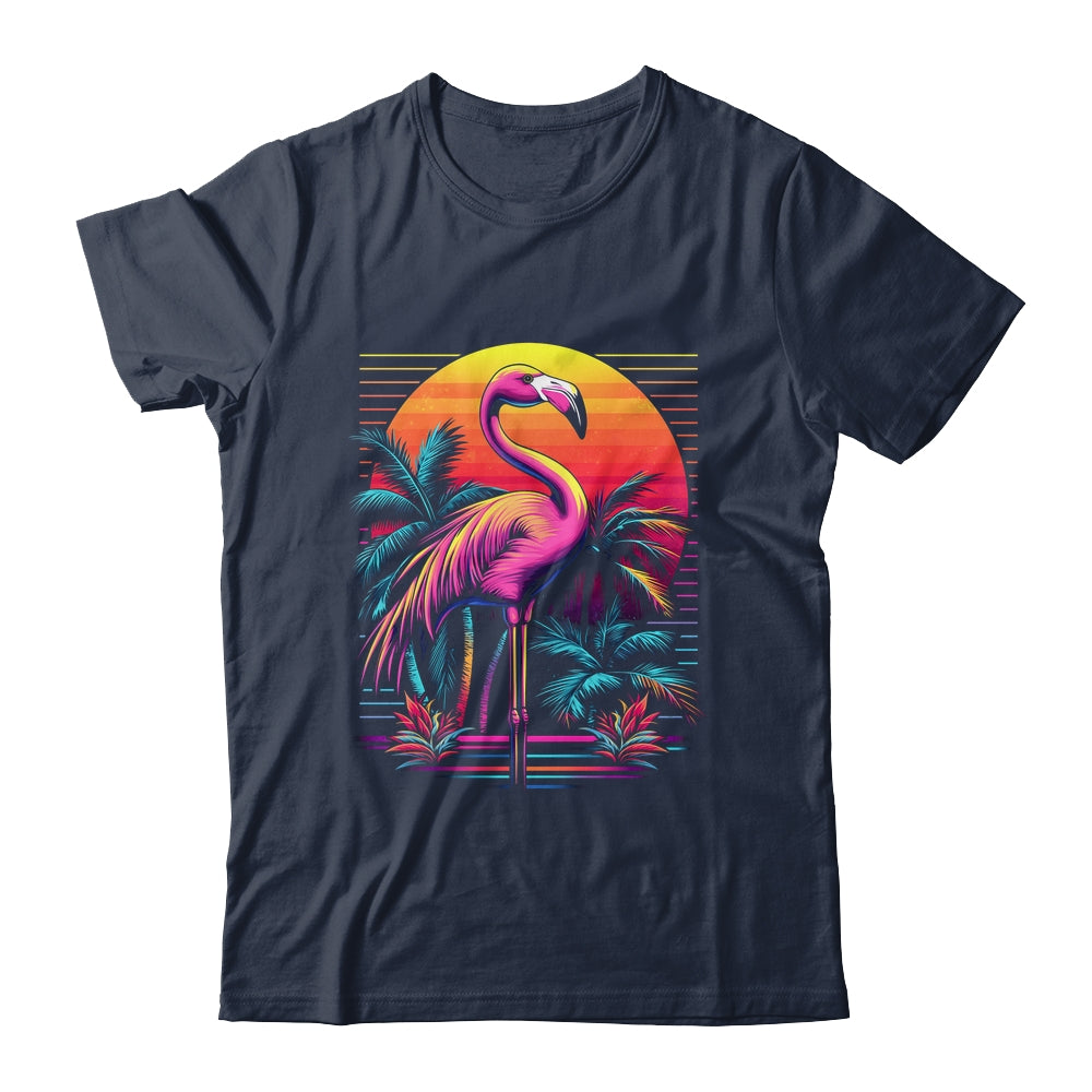 Pink Flamingo Beach Summer Vibes Tree Palm Tropical Summer Shirt & Tank Top | siriusteestore