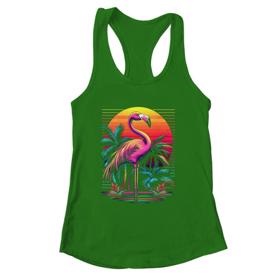 Pink Flamingo Beach Summer Vibes Tree Palm Tropical Summer Shirt & Tank Top | siriusteestore