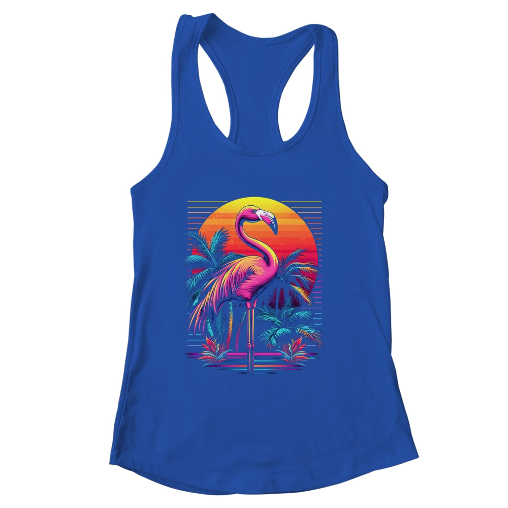 Pink Flamingo Beach Summer Vibes Tree Palm Tropical Summer Shirt & Tank Top | siriusteestore