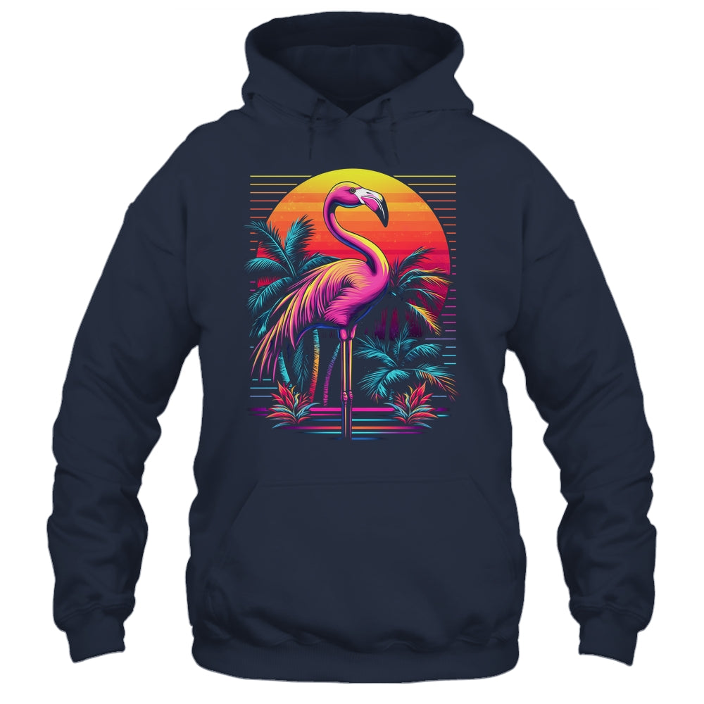 Pink Flamingo Beach Summer Vibes Tree Palm Tropical Summer Shirt & Tank Top | siriusteestore