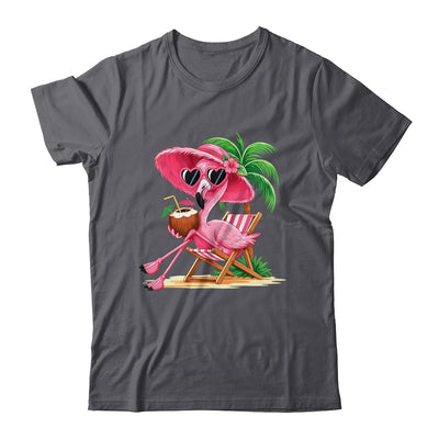 Pink Flamingo Summer Vibes Beach Palm Tree Summer Vacation Shirt & Tank Top | siriusteestore