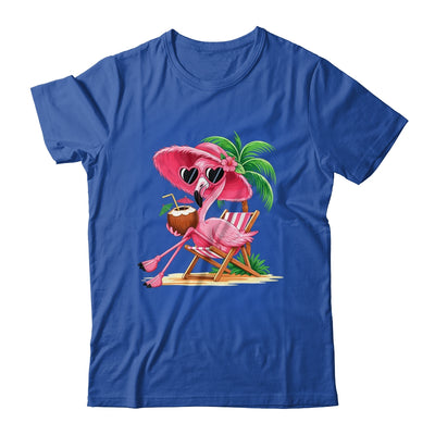 Pink Flamingo Summer Vibes Beach Palm Tree Summer Vacation Shirt & Tank Top | siriusteestore