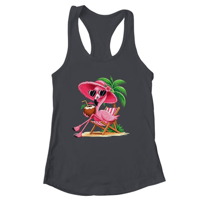 Pink Flamingo Summer Vibes Beach Palm Tree Summer Vacation Shirt & Tank Top | siriusteestore