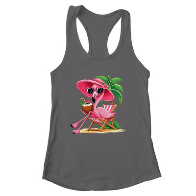 Pink Flamingo Summer Vibes Beach Palm Tree Summer Vacation Shirt & Tank Top | siriusteestore