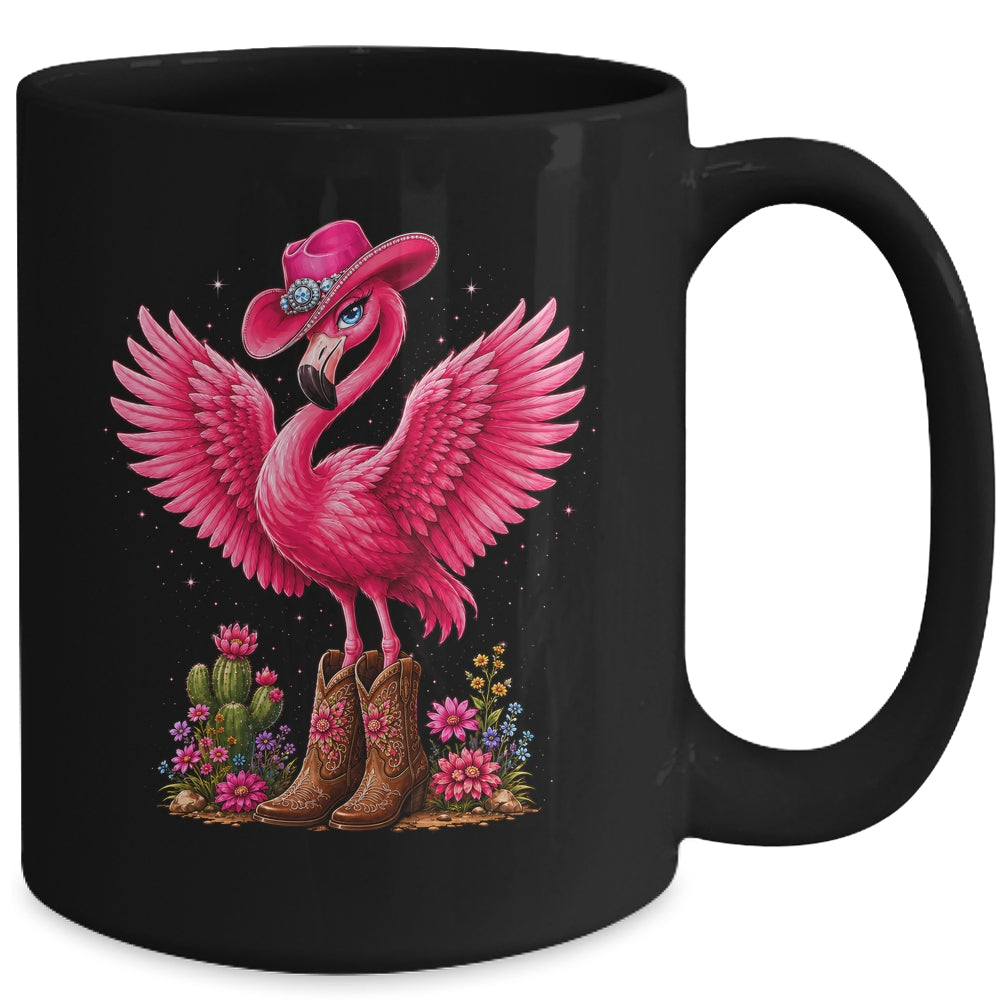 Pink Flamingo Tropical Bird Western Country Cowgirl Boots Mug | siriusteestore