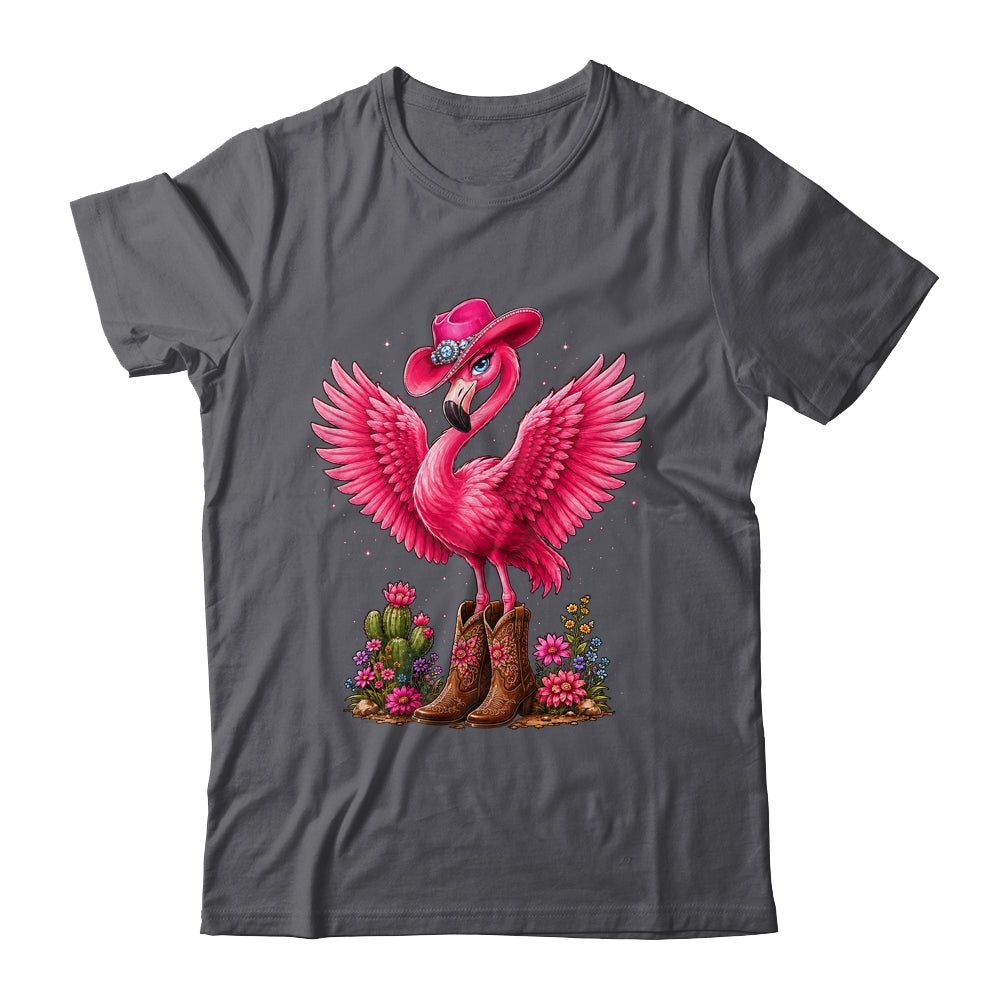 Pink Flamingo Tropical Bird Western Country Cowgirl Boots Shirt & Tank Top | siriusteestore