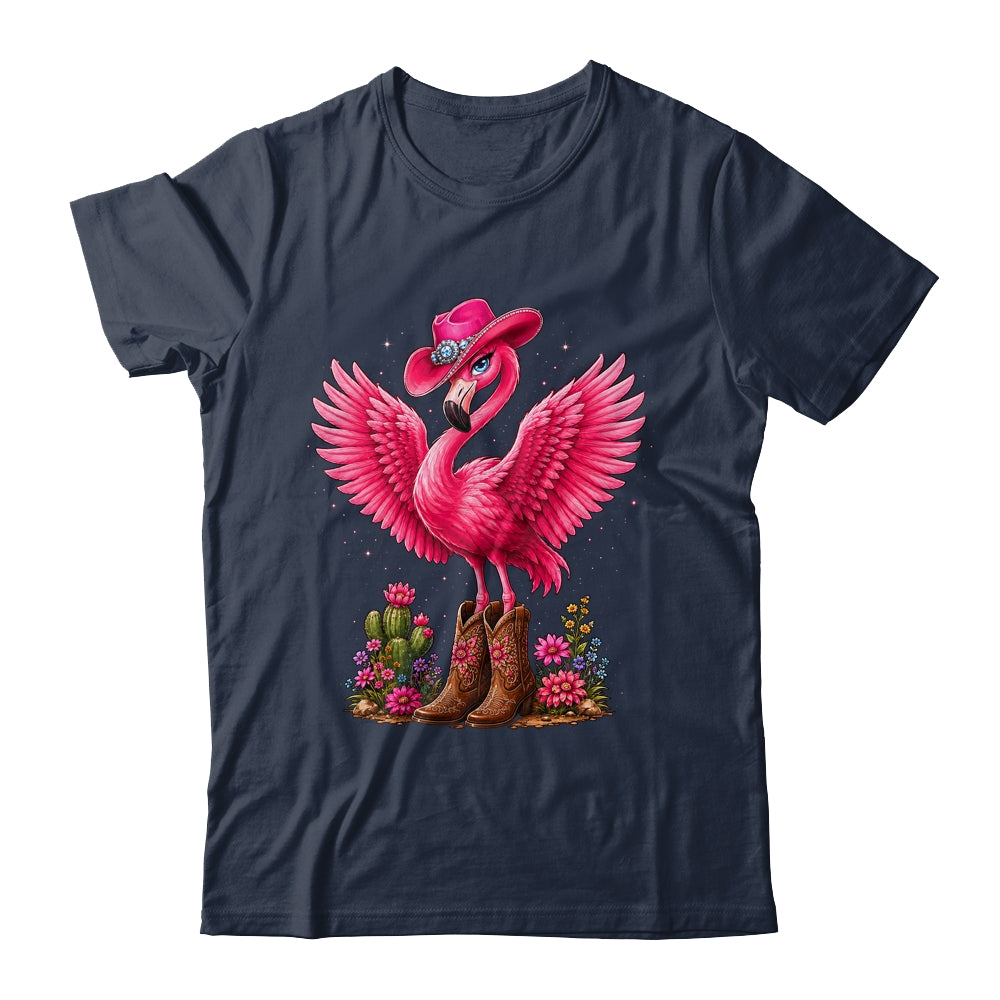 Pink Flamingo Tropical Bird Western Country Cowgirl Boots Shirt & Tank Top | siriusteestore