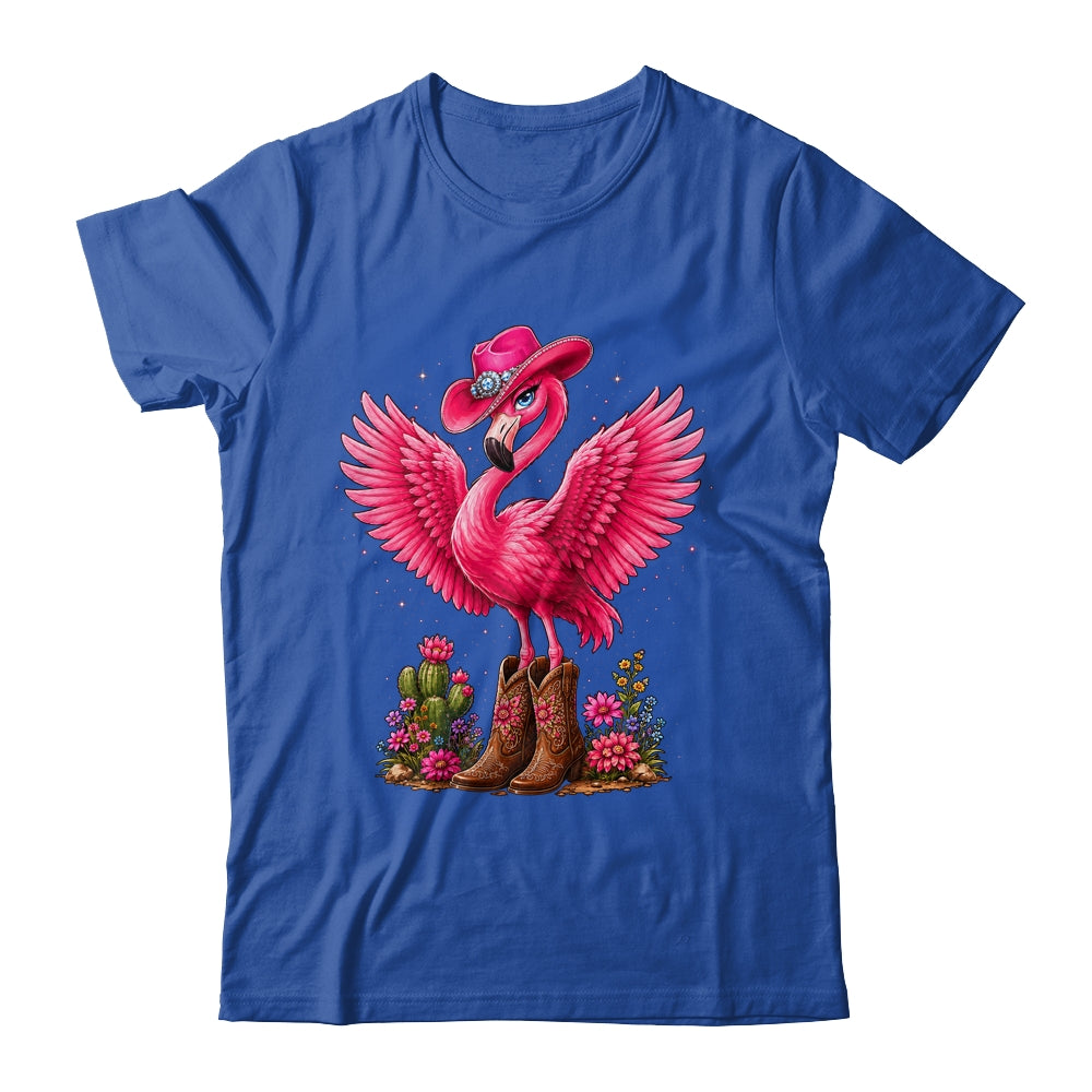 Pink Flamingo Tropical Bird Western Country Cowgirl Boots Shirt & Tank Top | siriusteestore