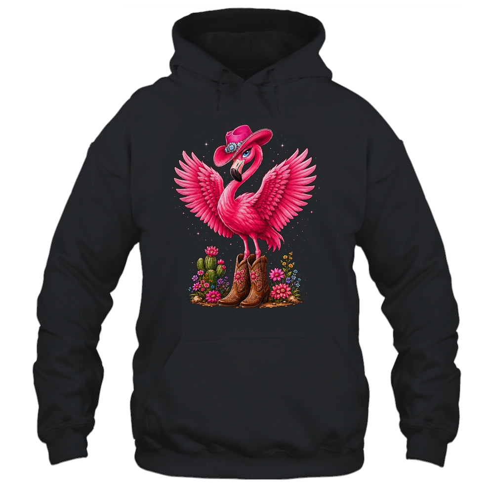 Pink Flamingo Tropical Bird Western Country Cowgirl Boots Shirt & Tank Top | siriusteestore