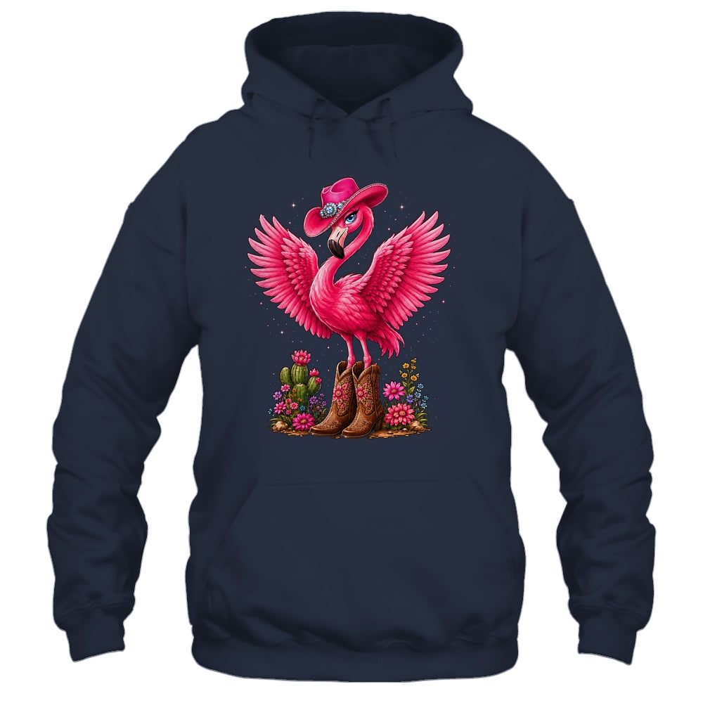 Pink Flamingo Tropical Bird Western Country Cowgirl Boots Shirt & Tank Top | siriusteestore