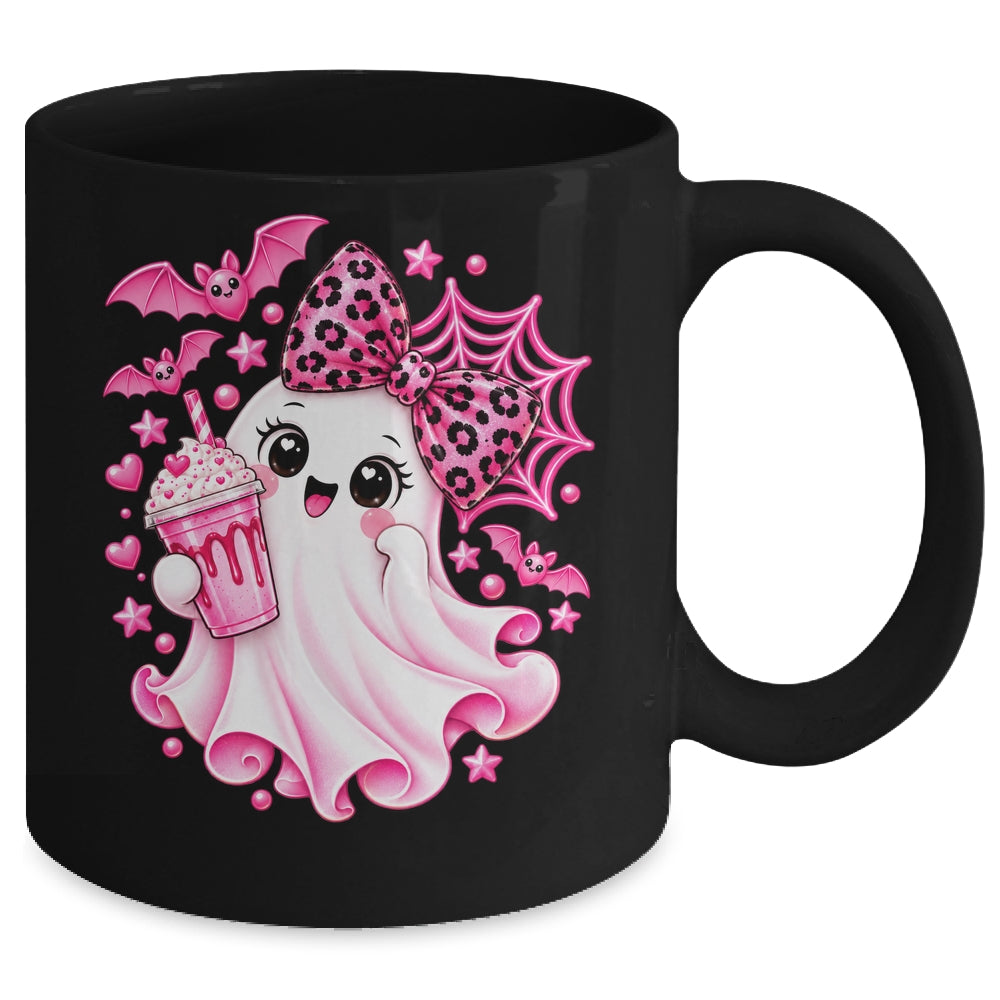 Pink Halloween Ghost Pumpkin Coffee Spooky Women Girls Mug | siriusteestore