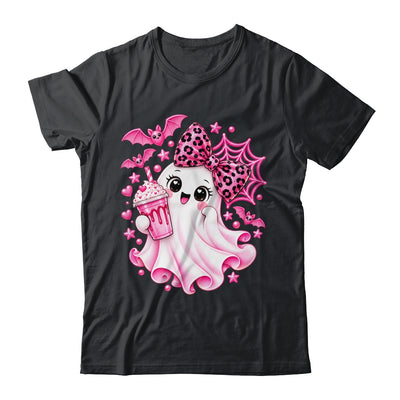 Pink Halloween Ghost Pumpkin Coffee Spooky Women Girls Shirt & Sweatshirt | siriusteestore