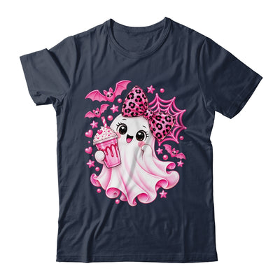 Pink Halloween Ghost Pumpkin Coffee Spooky Women Girls Shirt & Sweatshirt | siriusteestore