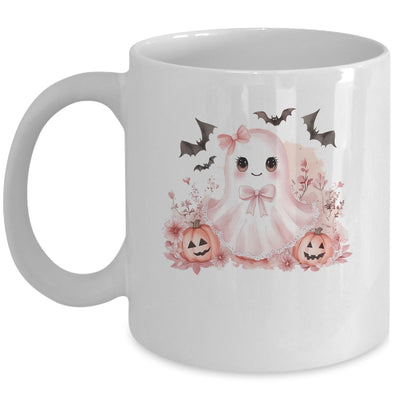 Pink Halloween Spooky Ghost Autumn Coquette Pink Girls Women Mug | siriusteestore