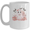 Pink Halloween Spooky Ghost Autumn Coquette Pink Girls Women Mug | siriusteestore