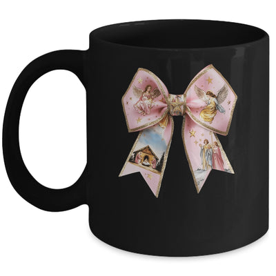 Pink Jesus Christmas Coquette Bow Christmas Nativity Women Mug | siriusteestore