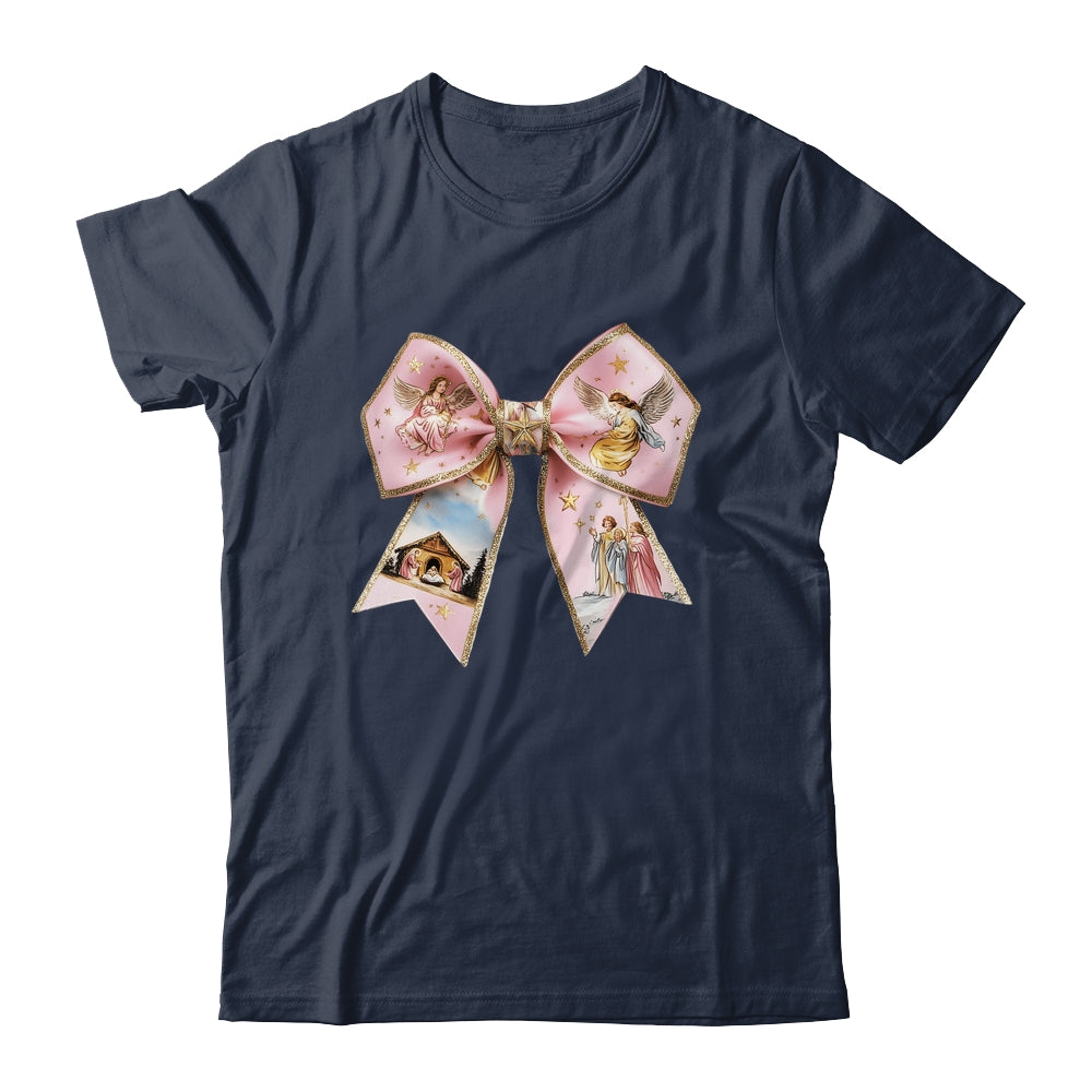 Pink Jesus Christmas Coquette Bow Christmas Nativity Women Shirt & Sweatshirt | siriusteestore