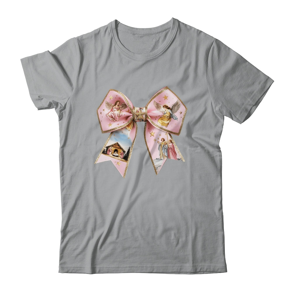 Pink Jesus Christmas Coquette Bow Christmas Nativity Women Shirt & Sweatshirt | siriusteestore