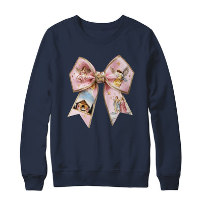 Pink Jesus Christmas Coquette Bow Christmas Nativity Women Shirt & Sweatshirt | siriusteestore