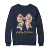 Pink Jesus Merry Christmas Coquette Bow Christmas Nativity Shirt & Sweatshirt | siriusteestore
