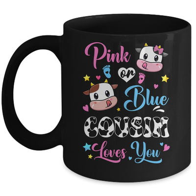 Pink Or Blue Cousin Loves You Cow Baby Gender Reveal Mug | siriusteestore