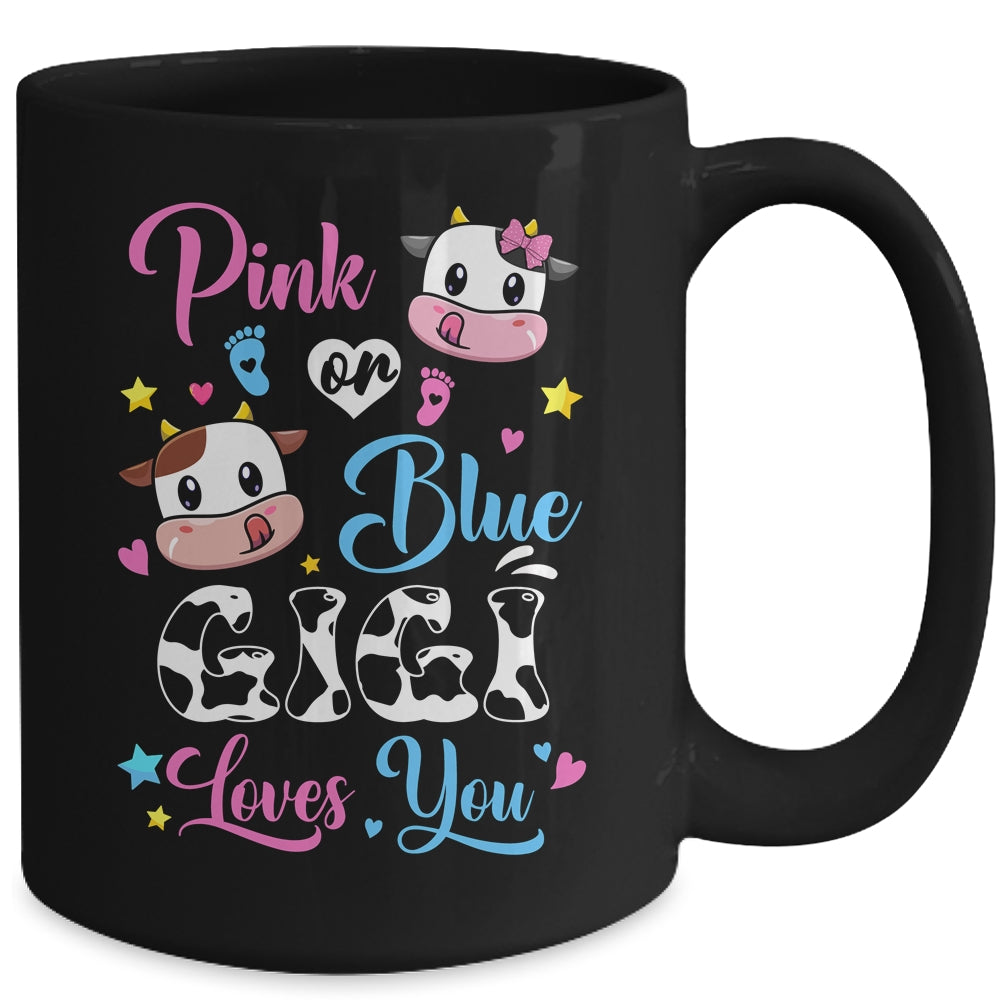 Pink Or Blue Gigi Loves You Cow Baby Gender Reveal Mug | siriusteestore