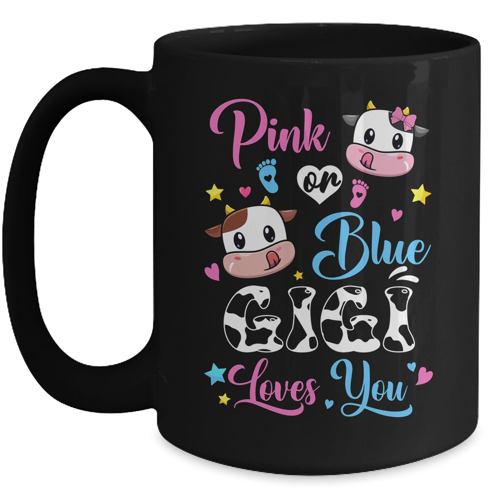 Pink Or Blue Gigi Loves You Cow Baby Gender Reveal Mug | siriusteestore