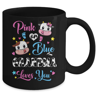 Pink Or Blue Grandma Loves You Cow Baby Gender Reveal Mug | siriusteestore