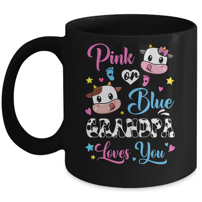 Pink Or Blue Grandpa Loves You Cow Baby Gender Reveal Mug | siriusteestore