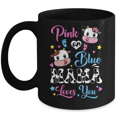 Pink Or Blue Mama Loves You Cow Baby Gender Reveal Mug | siriusteestore