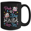 Pink Or Blue Mama Loves You Cow Baby Gender Reveal Mug | siriusteestore