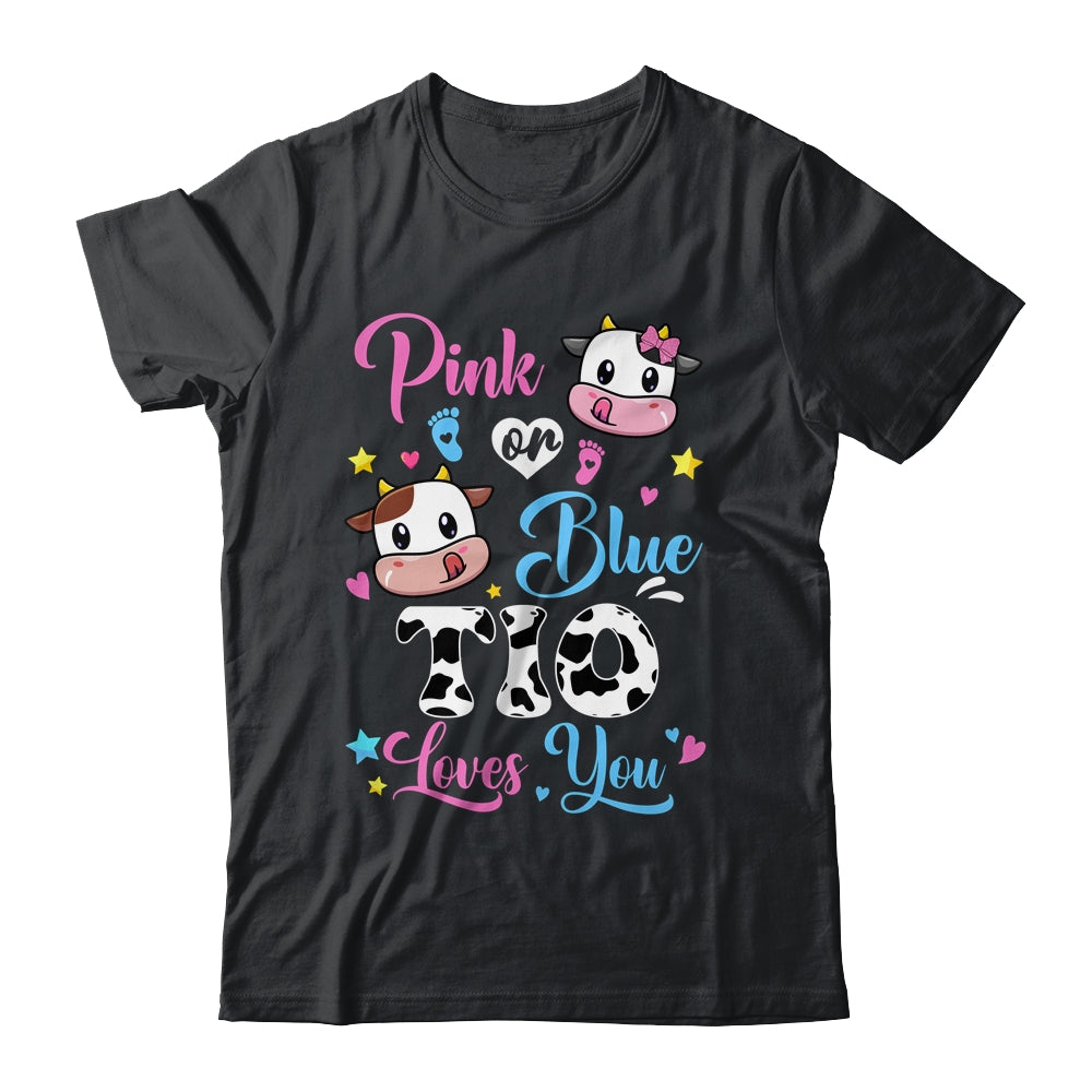 Pink Or Blue Tio Loves You Cow Baby Gender Reveal Shirt & Hoodie | siriusteestore