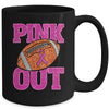 Pink Out American Football Game Day Breast Cancer Awareness Mug | siriusteestore