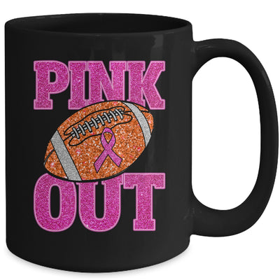 Pink Out American Football Game Day Breast Cancer Awareness Mug | siriusteestore