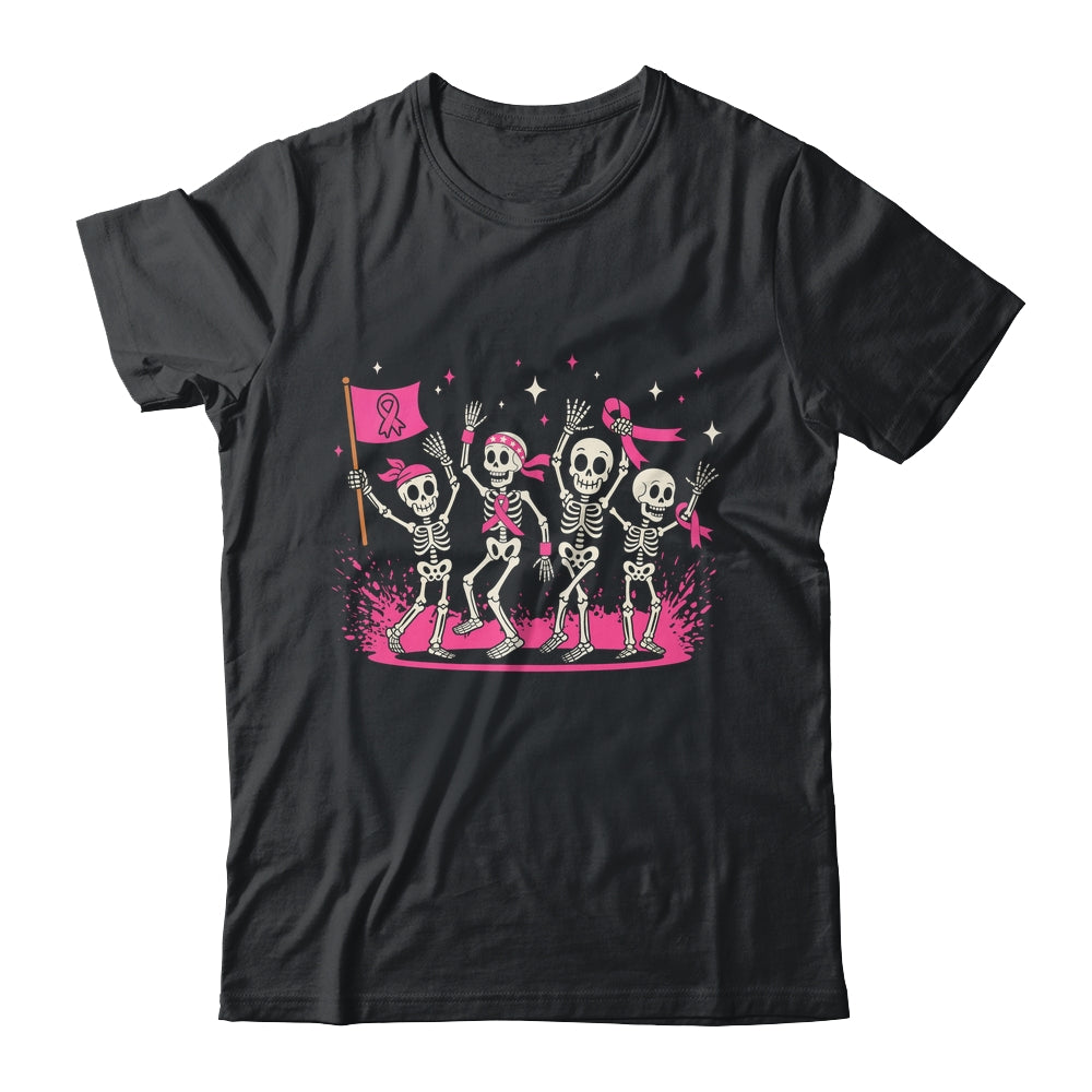 Pink Ribbon Breast Cancer Awareness Skeleton Women Men Shirt & Hoodie | siriusteestore