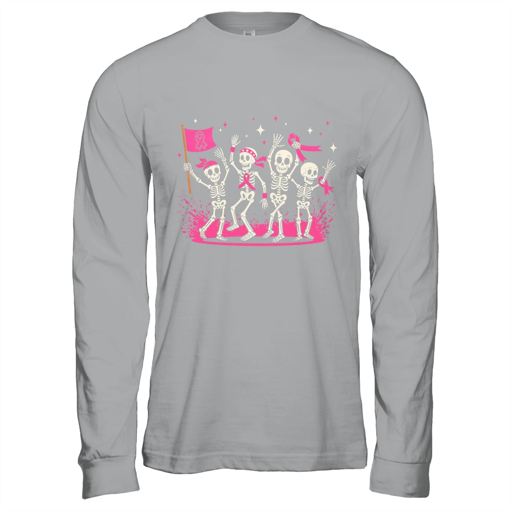 Pink Ribbon Breast Cancer Awareness Skeleton Women Men Shirt & Hoodie | siriusteestore