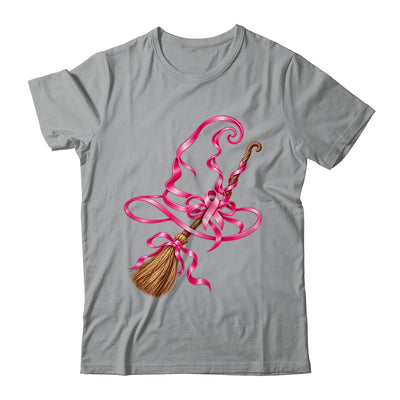 Pink Ribbon Witch Hat Broom Breast Cancer Halloween Awarenes Shirt & Hoodie | siriusteestore