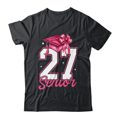 Pink Senior 2027 Coquette Bow Class Of 27 Girl Seniors Shirt & Hoodie | siriusteestore