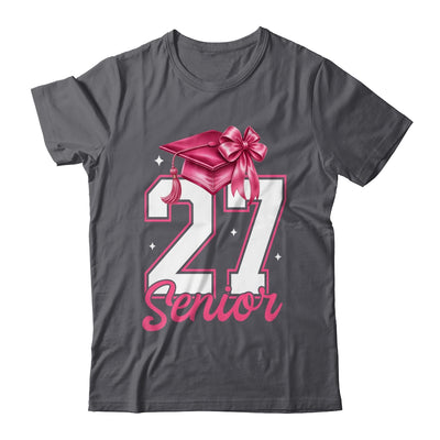 Pink Senior 2027 Coquette Bow Class Of 27 Girl Seniors Shirt & Hoodie | siriusteestore
