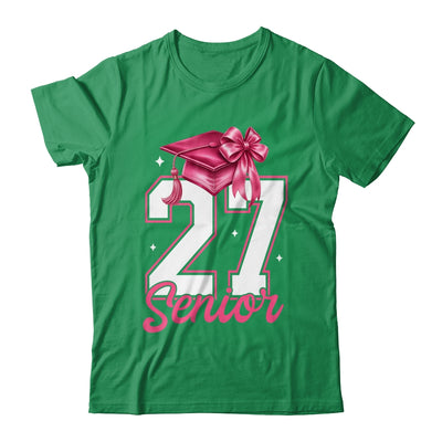 Pink Senior 2027 Coquette Bow Class Of 27 Girl Seniors Shirt & Hoodie | siriusteestore