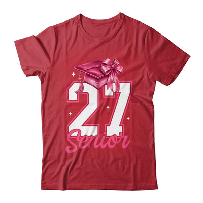 Pink Senior 2027 Coquette Bow Class Of 27 Girl Seniors Shirt & Hoodie | siriusteestore