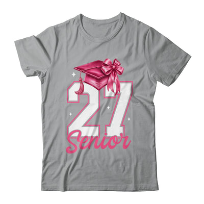 Pink Senior 2027 Coquette Bow Class Of 27 Girl Seniors Shirt & Hoodie | siriusteestore