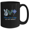 Pinwheel Peace Love Hope Child Abuse Prevention Awareness Mug | siriusteestore