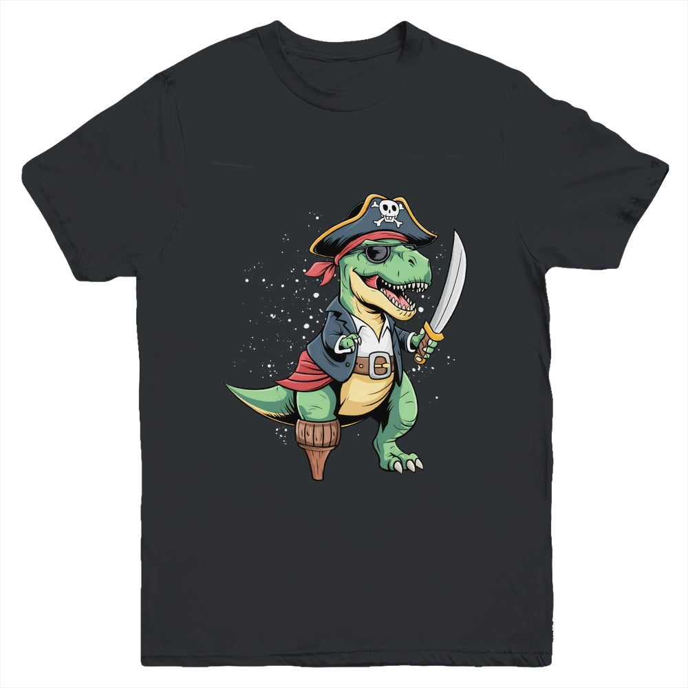 Pirate Dinosaur T Rex Funny Tyrannosaurus Halloween Costume Youth Shirt | siriusteestore