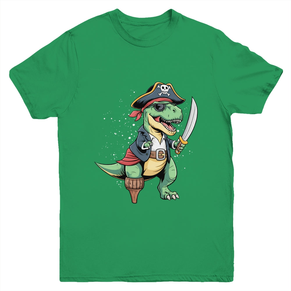 Pirate Dinosaur T Rex Funny Tyrannosaurus Halloween Costume Youth Shirt | siriusteestore