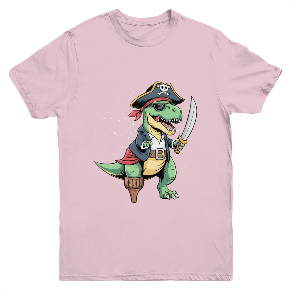 Pirate Dinosaur T Rex Funny Tyrannosaurus Halloween Costume Youth Shirt | siriusteestore
