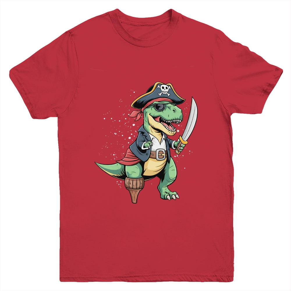 Pirate Dinosaur T Rex Funny Tyrannosaurus Halloween Costume Youth Shirt | siriusteestore
