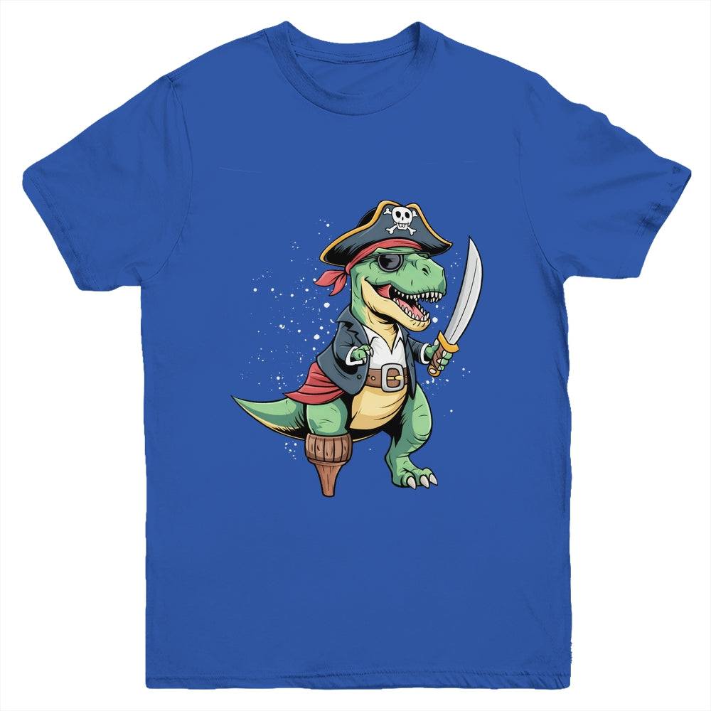 Pirate Dinosaur T Rex Funny Tyrannosaurus Halloween Costume Youth Shirt | siriusteestore